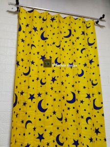 gorden plisket motif bulan bintang/gorden panjang 2 meter/gorden jendela 2 kaca 2 meter/gorden pintu kamar mewah/gorden jendela aesthetic/gorden pintu 100 x 200/hordeng murah free cantolan kawat s/
