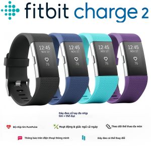 Vòng Đeo Tay Theo Dõi Sức Khỏe Thông Minh Fitbit Charge 2 Với Chức Năng Theo Dõi Nhịp Tim Theo Dõi Giấc Ngủ Nhắc Nhở Cuộc Gọi GPS Cho iOS Và Android
