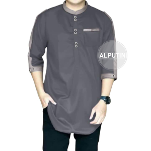 TOP PRODUK Koko Zaka Lengan 3/4 - ALPUTIN - Ukuran S-XXL - Baju Pria Muslim KOKO ZAKA Bahan Katun Adem Premium Lengan 3/4 TERBARU TERMURAH TERLARIS