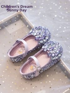 TONGMENGQINGTIAN | Princess Elsa Childrens Crystal Performance Shoes Purple