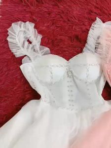 Đầm xoè dự tiệc công chúa style 2 dây dún bèo kết cườm có bra ngực rất xinh TRIPBLE T DRESS - size M/L -MS355V