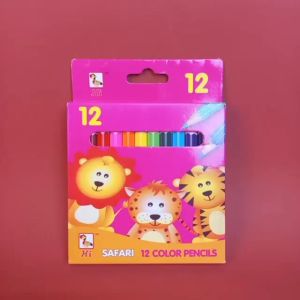 Safari Colored Pencils Small - 12 Colors color pencil pencil color full set school stationery supplies