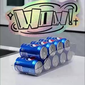 1/2 Chiếc Thân Thiện Với Môi Trường ABS Tủ Lạnh Tổ Chức Cho Lon Soda Bảo Quản Nhà Bếp Có Thể Đựng Khay Cán Phong Cách Cổ Điển