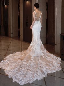 2025 New Style Satin Fish Tail Evening Dress One Shoulder Lace Wedding Dress for Engagement Dinner And Wedding Reception