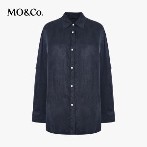 MO&Co. | Vintage Sand-washed Cupro Fabric Shirt With Tab Sleeves