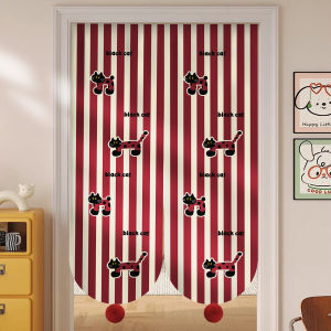 Vách Ngăn Cửa Bằng Vải Hình Mèo Đen Thời Trang Vách Ngăn Phòng Ngủ Bằng Vải Chống Bụi Vách Ngăn Nửa Cửa Vách Ngăn Bằng Vải