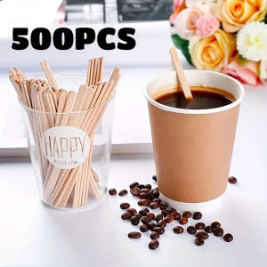 500PCS Coffee Stir Sticks Disposable Wooden Coffee Stirrers Hot Cold Drinking Stir Beverage Stir Sticks Ice Cream Lolly Popsicle