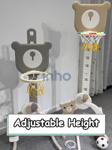 INHO Multifunctional Kids Indoor Adjustable Basketball Stand Children Toys Basketball Hoop Set Game