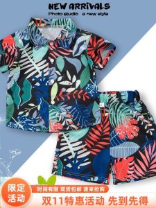 Summer Casual Short Sleeve Childrens Clothing Set Digital Print Girls Clothes Boys Clothes Thin Cotton Polyester Fiber