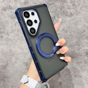 Heavy Duty Shockproof Magnetic Stand Case For Samsung Galaxy S26 Plus S25 S24 Ultra Wireless Charging Translucent Frosted Cover