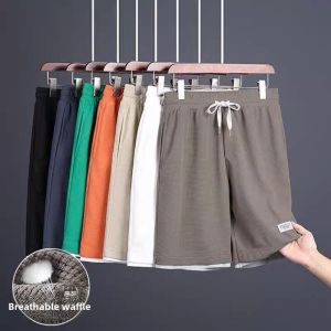 Beach Casual Half Length Shorts Summer Thin Youth Student Sports Running Loose Straight-leg Fake Two-Piece Middle Pants