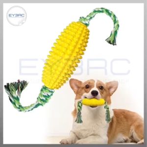 Interactive Pet Chewing Toy Corn-shaped with Rope Durable Chew/Bone Toy for Healthy Teeth & Gums Fun Tugging & Pulling for Dogs