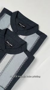 POLICE Kemeja Koko Border Printing Cotton Soft Regular Fit Pria