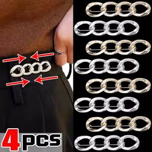 เข็มกลัดโซ่โลหะแบบเรียบง่าย2/4ชิ้นหมุดยึดเสื้อผ้ารัดเอวให้แน่นลดรอบเอวสิ่งประดิษฐ์ตกแต่งเสื้อผ้ากางเกงเครื่องประดับ