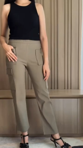 Alora | Celana Kargo Wanita 005 | Celana Cargo Panjang Kekinian | Celana Streetwear Wanita | Kuliah & Hangout