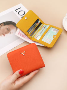 2026 New Womens Short Super Thin Top Layer Cowhide Wallet Simple Card Holder Ladies Small Leather Clip Genuine Leather Purse