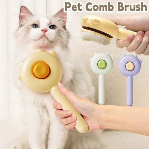 Pet Dog Cat Comb Brush Cat Comb Grooming Self Cleaning Comb Hair Fur Shedding Tool Dogs Accessories