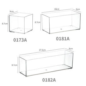 Acrylic Bathroom Drawer Organizer Cosmetic Lipstick Skincare Products Storage Box Long Narrow Transparent Mirror Cabinet