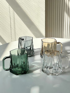 Cốc Thủy Tinh Đựng Nước Có Tay Cầm Cốc Thủy Tinh Đựng Đồ Uống Cốc Cà Phê Cốc Thủy Tinh Hình Hexagon Cốc Đựng Đồ Uống Trong Suốt