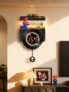 HAOJIUBUJIAN | Cartoon Retro Mario Wall Clock Silent