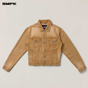 SMFK | Cross Sculpture Wildfire Design Denim Jacket