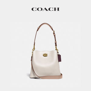 COACH/Outlet womens small black white color match classic WILLOW lock bag simple fashion womens bag