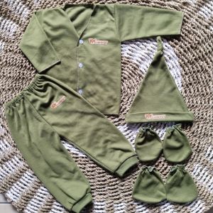 1 Set Baju Bayi Seri Olive Setelan Baju Panjang Pendek Dan Kutung