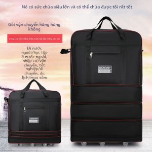 Túi Du Lịch Gấp Chống Mài Mòn Công Suất Cực Lớn Có Bánh Xe Đa Năng Để Vận Chuyển Hàng Không Oxford Spinning Thiết Kế Màu Tinh Khiết