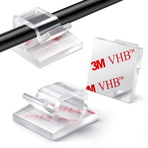 other | 100PCS Cable Clips Adhesive Wire Clip Strong Cord Clips Wire Holders Cable Management Clips for Desk Wall Car TV Ethernet Cable
