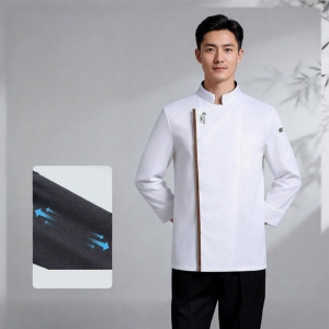 FANWUJINHUANG | Đồng Phục Đầu Bếp Áo Dài Tay Đen Đặt Chế Tạo