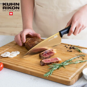 KUHN RIKON Chefs Knives Titanium Coating Stainless Steel Cooking Knife Cut Meat Vegetable Fruit Super Sharp Lightweight Kitchen Knife Swiss Design