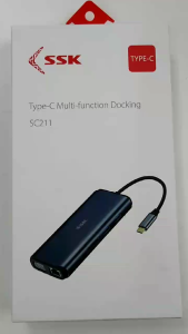 SSK SC211 Type C Adapter Dual HDMI Triple Display HUB 4K USB C Docking Station With HDMI VGA PD Charging Data Port USB C HUB
