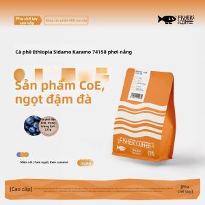 FISHER COFFEE | Đậu Cà Phê Ethiopia Sidama Karame Phơi Nắng 74158 Rang Nửa