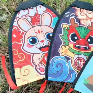 Outdoor Children Catapult Kite Outdoor Elastic Gliding Mini Flying Thumb Rubber Band Color Kite Kid Sports Toys