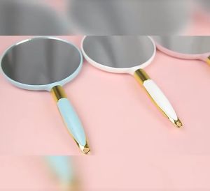 Hand Mirror Cermin Bulat Besar Cermin Genggam Barbers Haircut Mirror for Home and Salon