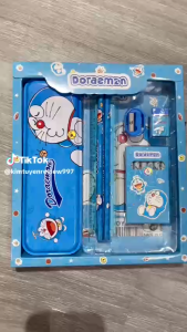 Bộ dụng cụ học tập Bộ đồ dùng học tập 7 món kèm hộp quà lung linh chủ đề hoạt hình cho bé yêu