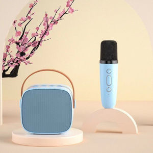 micro karaoke bluetooth K1 Karaoke Loa Bluetooth Mini Tặng Kèm Micro Hát Không Dây Có Tay Cầm Bass Hay - Toy City