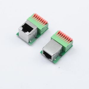 Khối Thiết Bị Đầu Cuối Cổng Mạng RJ45 Bảng Chuyển Đổi Ổ Cắm Đực/cái Không Cần Hàn Lắp Đặt Trên Thanh DIN Phụ Kiện Truyền Dữ Liệu