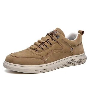 MIKEJIE Mens Sneakers Mens Leather Low-Shoes Suede Collar HOT HOT