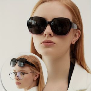Retro Sunglasses Over Glasses Women Fit Over Glasses Sunglasses Square UV Protection Lightweight