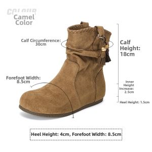 Josiny | Internal Height-increasing Short Boots Kaki
