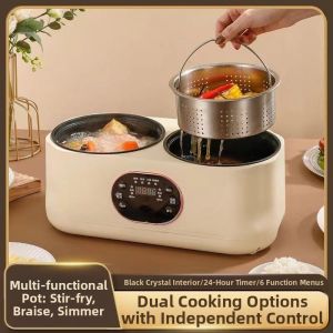 LIWAN | Dual Chamber Smart Electric Rice Cooker Steam and Hotpot Dual-use Automatic Heating and Insulation