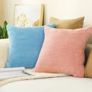 Corduroy Fabric Strip Cushion Cover 40x40cm 30x50cm Soft & Comfortable Sofa Throw Pillow Case For Sofa Chair Home Decoration