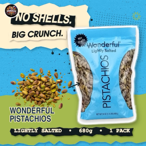 Wonderful Pistachios No Shells 1 Pack 680g | USA Imported Lightly Salted Pistachios