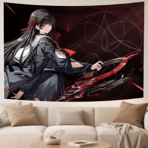 VIKAMA Manga Girl Treo Tường Tấm Thảm Dễ Thương Nhân Vật Anime Nhật Bản Polyester Phông Nền Cho Phòng Ngủ Ký Túc Xá Trang Trí Thẩm Mỹ