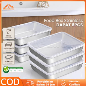 Sinda Tempat Wadah Makanan Kontainer Makanan Sayuran Food Box Stainless/EIZA Food Box Wadah Makanan Stainless Steel SUS 304 Dengan Tutup