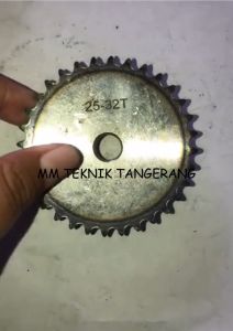 Sprocket RS 25 x 32 T Gear Rantai Single Gir gigi Z 32T RS25 -1 25Z32 25X32T 25-1 tipe B
