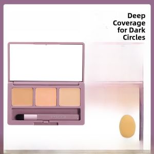 Amortals Three-Color Concealer Palette for Spot And Dark Circles under Eyes Coverage Student Women Facial Makeup Tools