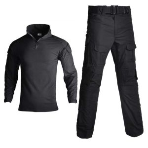 Black Tactical Suits Military Uniform Training Hunting Shirts Cargo Pants Paintball Tactic Army Combat Sets Wear Resistant