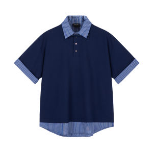 Áo Thun Polo Cổ Polo Tay Ngắn Dệt Kim Kháng Khuẩn Lilbetter Texture Solorna Giả Hai Mảnh Thời Trang Mùa Hè Thường Ngày